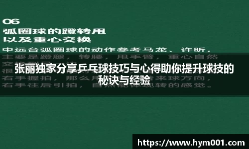 张丽独家分享乒乓球技巧与心得助你提升球技的秘诀与经验
